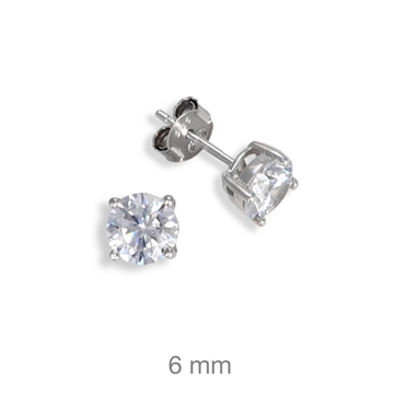 Foto de Pendientes de plata circonita cuatro garras