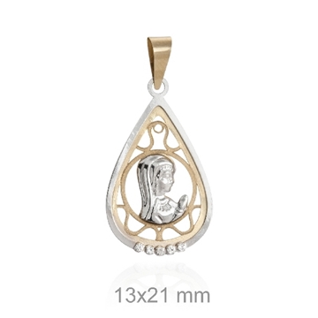 Medalla virgen niña bicolor calada
