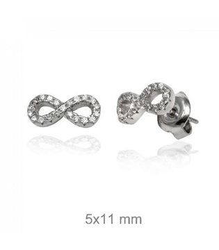Foto de Pendientes de plata infinito con circonitas