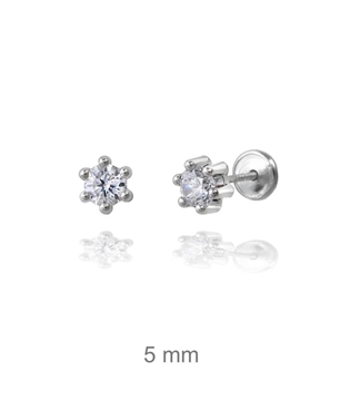 Foto de Dormilón de plata circón con garra 5mm