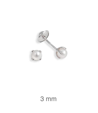 Foto de Dormilón de plata perla redonda y garras 3mm