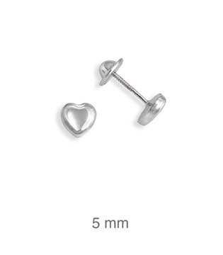 Foto de Dormilón de plata corazón liso 5mm