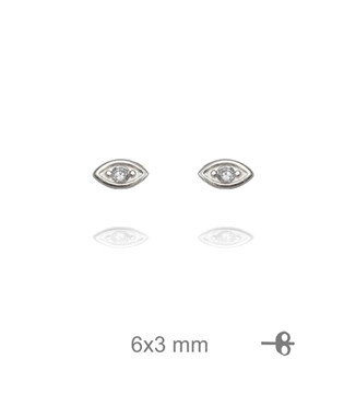 Foto de Pendientes de plata ojo con circonitas cierre presión