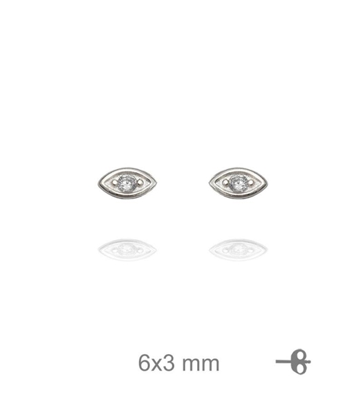 Foto de Pendientes de plata ojo con circonitas cierre presión