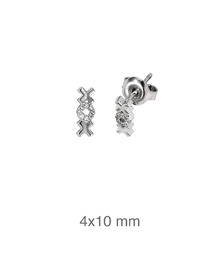 Foto de Pendientes de plata circonitas xox