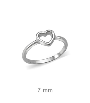 Foto de Sortija de plata corazón