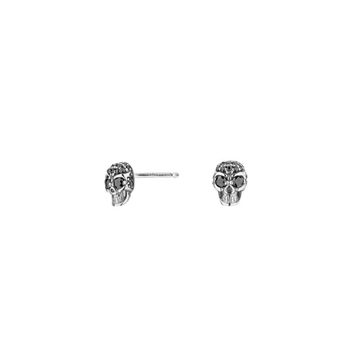 Foto de PENDIENTES PLATA BOTON CALAVERA CZ NEGRAS