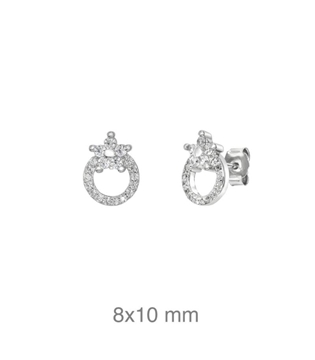 Foto de Pendientes de plata flor circonitas