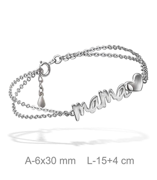 Foto de Pulsera de plata MAMÁ