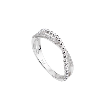 Foto de ANILLO PLATA DOS AROS CRUZADOS CZ