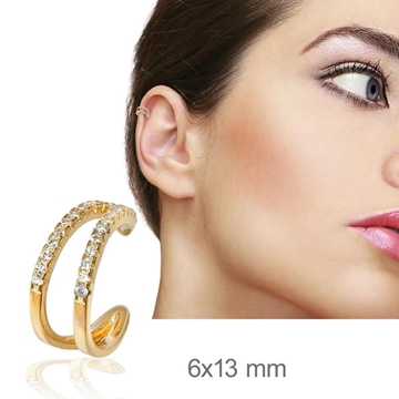 Foto de Earcuff plata baño oro circonitas