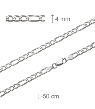 Foto de Cadena de plata 3x1 1.00 - 50cms.