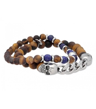 Foto de PULSERA ACERO CALABERA Y PIEDRAS NATURALES