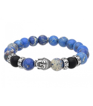 Foto de PULSERA ACERO BUDHA Y PIEDRAS NATURALES