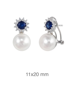 Foto de PENDIENTE PLATA TU-YO AZUL OMEGA