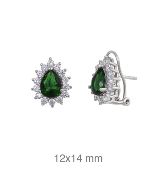 Foto de PENDIENTES PLATA VERDE ZTAS OMEGA