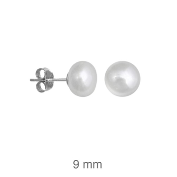 Foto de Pendientes de plata con perla natural 9mm