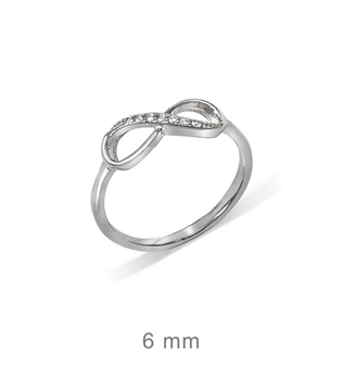 Foto de Sortija infinito de plata con circonitas