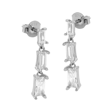 Foto de Pendientes largos wedding plata terminacion  rectangular