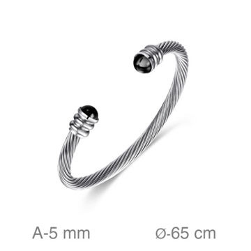 Foto de PULSERA BRAZALETE DE ACERO CON ÓNIX