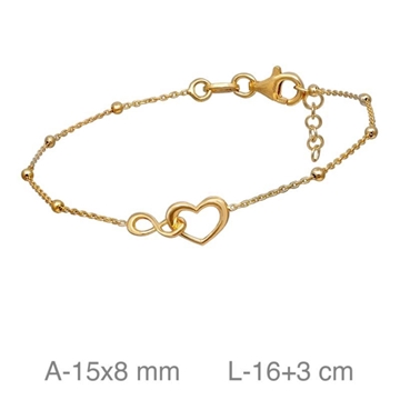 Foto de PULSERA DE PLATA BAÑO DE ORO CORAZÓN