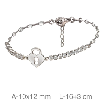Foto de PULSERA DE PLATA RIVIERE CANDADO