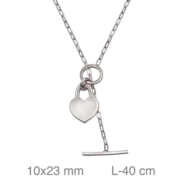 Foto de GARGANTILLA DE PLATA CORAZÓN CORBATERO