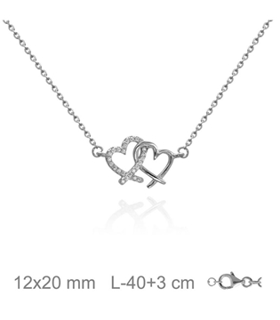 Foto de GARGANTILLA DE PLATA CORAZONES UNIDOS