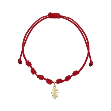 Foto de PULSERA ORO 18K CON 7 NUDOS CRUZ CARAVACA Y NYLON ROJO