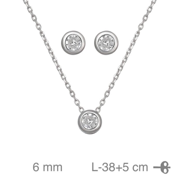 Foto de JUEGO DE PLATA CHATÓN CON CIRCONITAS BLANCAS