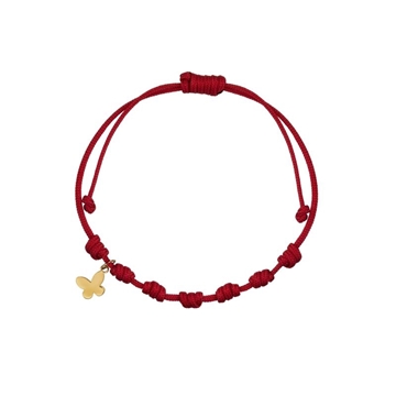 Foto de PULSERA 18K 7 NUDOS MARIPOSA MINI NYLON ROJO