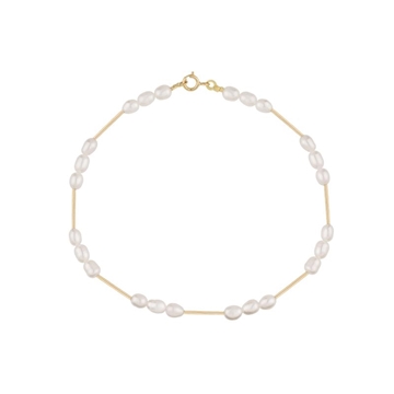 Foto de PULSERA 18K PERLA GRANO 5X3 TRAMO ORO 18 CMS.