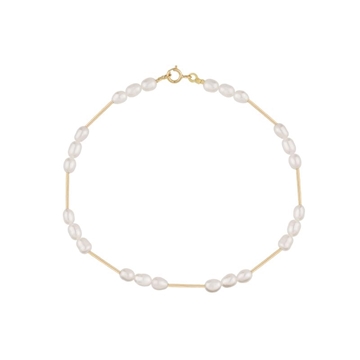 Foto de PULSERA 18K PERLA GRANO 5X3 TRAMO ORO 18 CMS.