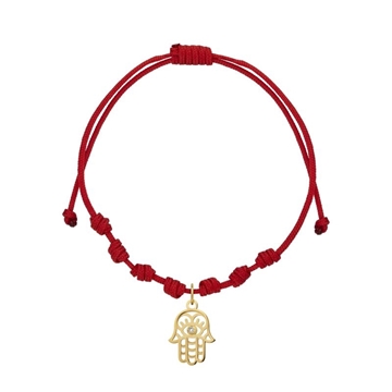 Foto de PULSERA 18K 7 NUDOS MANO FATIMA NYLON ROJO