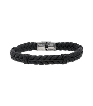 Foto de PULSERA DE TRENZA NEGRO Y DETALLES EN CORDON