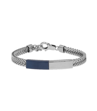 Foto de PULSERA DE ACERO CON PLACA BICOLOR