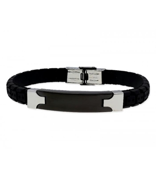 Foto de Pulsera caucho y placa acero