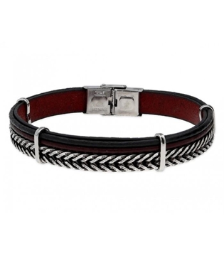 Foto de PULSERA DE PIEL Y TRENZA DE ACERO