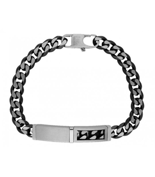 Foto de PULSERA DE ACERO PLACA Y ESLABON